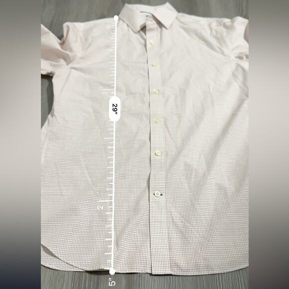 Banana Republic Slim Fit Tan & White Plaid Long Sleeve Button Down Shirt Size M - Picture 8 of 8